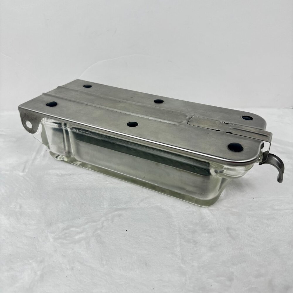 Vtg Medical Instrument Sterilizer BP Pyrex Glass Autoclave Latch & Tray